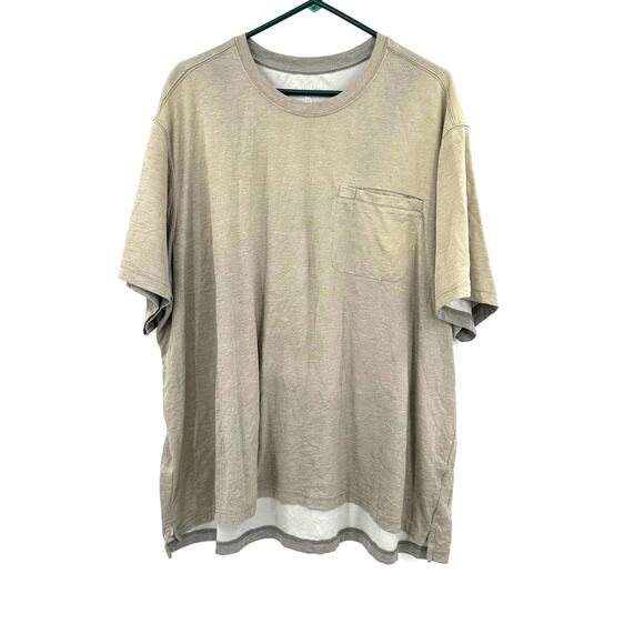 Duluth Trading Co. Size 3XL Short Sleeve Crewneck T-Shirt Pocket Tan Gray - Picture 1 of 5